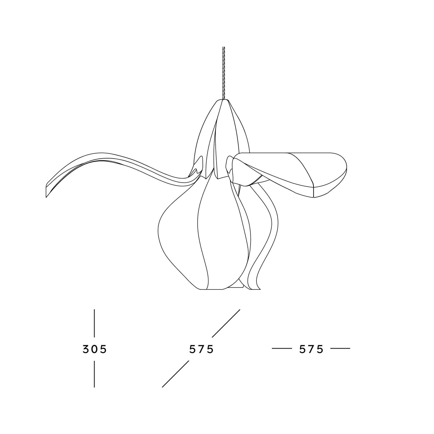 IRIS FILAMENTUM rose pendant