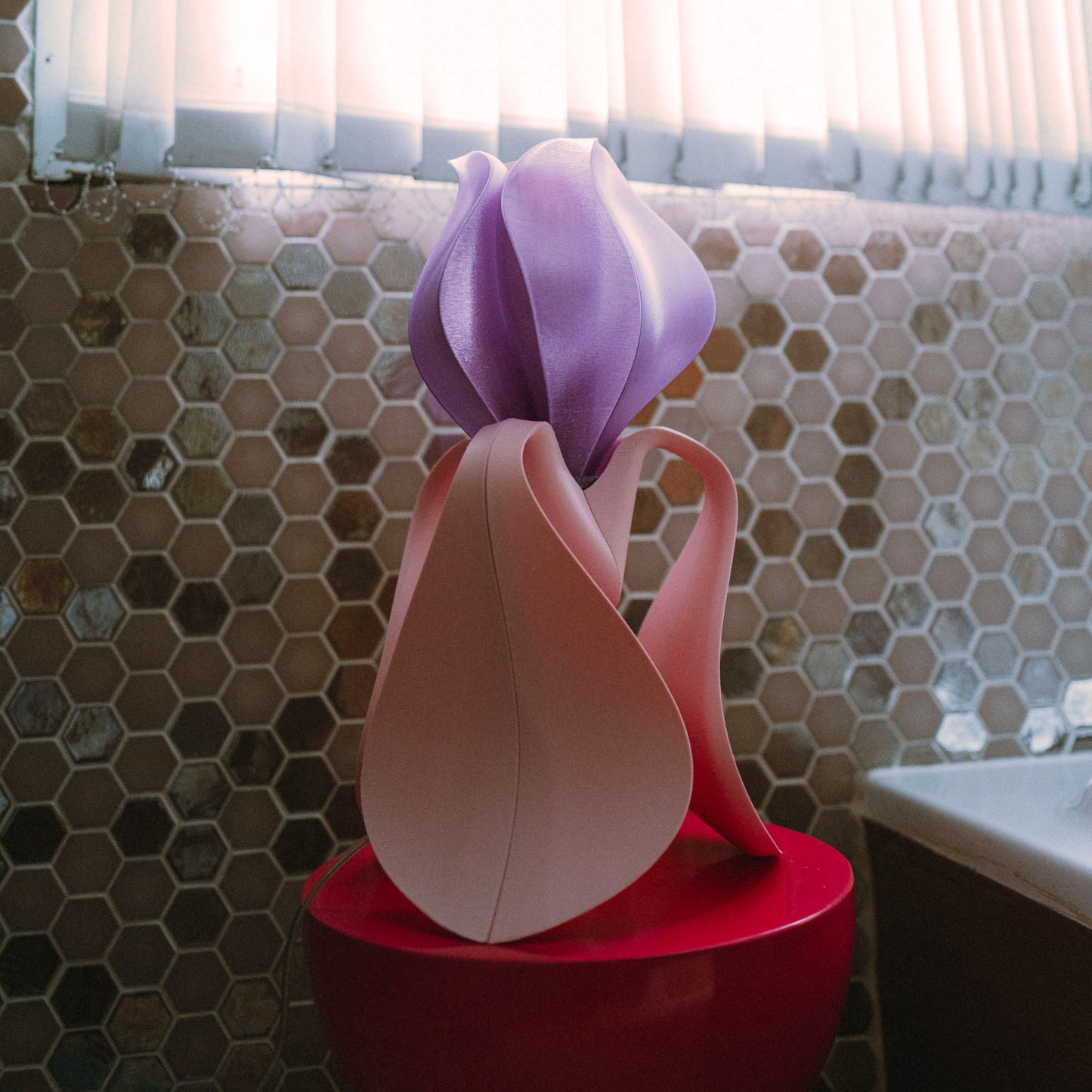 Lampe à poser IRIS LAMINA rose